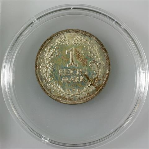 Dt. Reich 1 RM 1925/E, f. st./Patina,