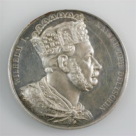 Preussen - Silber Medaille, 1871, v. Drentwett und Perter, Wilhelm I, auf die