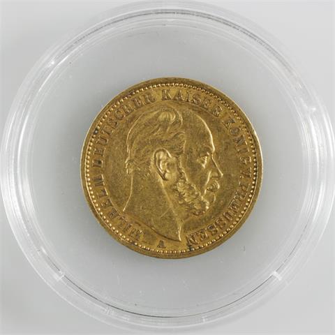 Preussen / Gold - 20 Mark 1882 A, Wilhelm I,