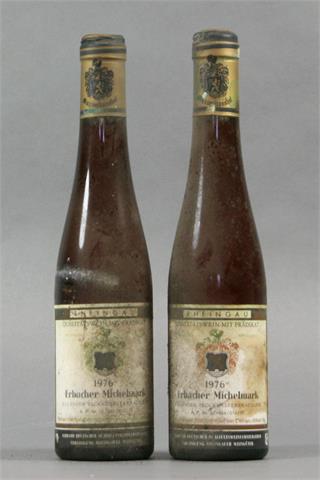 2 Flaschen Rheingau Erbacher Michelmark Ruländer Trockenbeerenauslese 1976er.