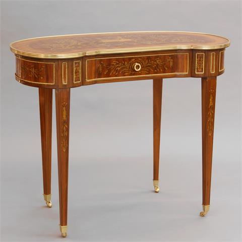 Schreibtisch im Louis-XVI-Stil, Edelholzfurnier, 20./21. Jh.