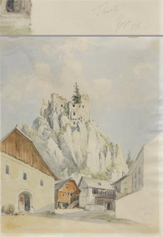 GEYER, GEORG (1823-1912), datiert (1)875: Burgruine Schachenstein in Thörl/Österreich.