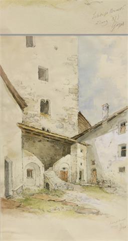 GEYER, GEORG (1823-1912), datiert (1)873: Detailansicht Schloss Bruck in Lienz.