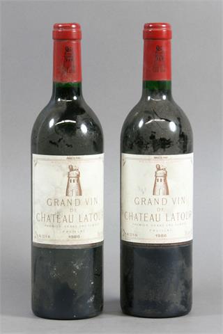 2 Flaschen Grand vin de Chateau Latour 1986.