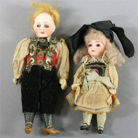 Puppenstuben-Puppenpaar, um 1910,