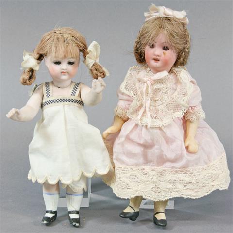Paar Puppenstubenpüppchen, um 1900,