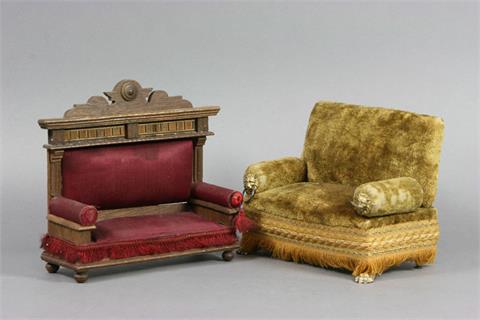 Puppenstubenmöbel, um 1900 und später,