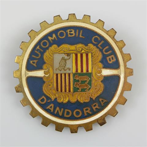 Automobilplakette Andorra - 'Automobil Club D'Andorra',