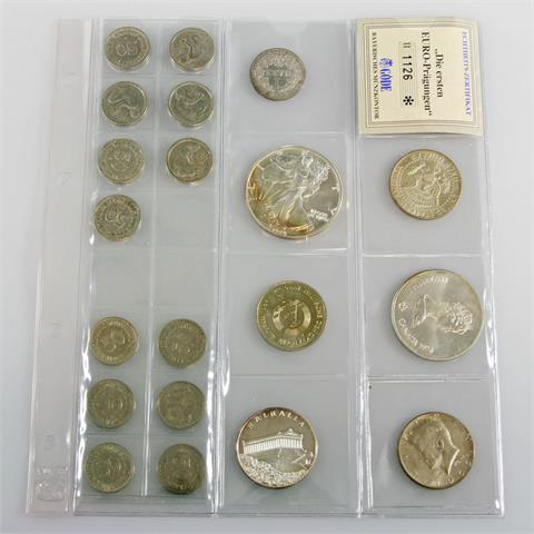Deutschland / USA / Silber - Kleines Konvolut mit einigen Münzen und Medallien,