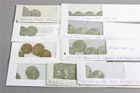 DDR - Konvolut diverser CuNi Münzen,