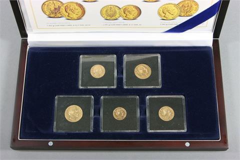 BAYERN - Sammlung Goldmünzen: 5 Mark 1877, 10 M. 1874 + 1877,