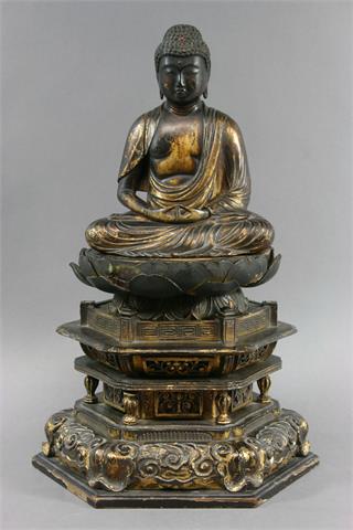 Buddha aus Holz, CHINA, um 1900