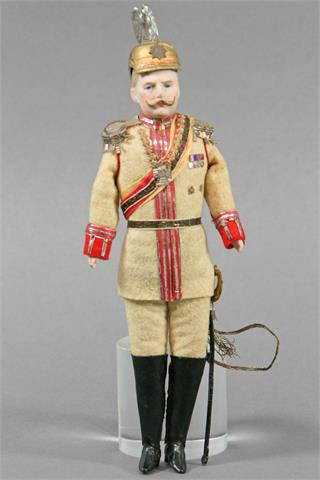 Militär-Puppenstubenpuppe Kaiser Wilhelm, um 1900,