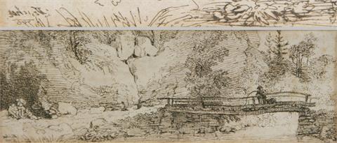 FISCHER, JOSEPH (1769-1822): idyllische Landschaft mit Angler.