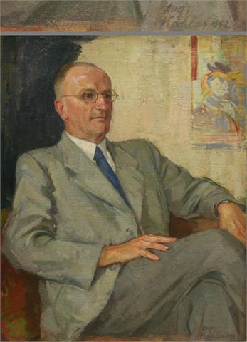 KÖHLER, AUGUST (1881-1964): Portrait "EDGAR ZAIS" von 1952.