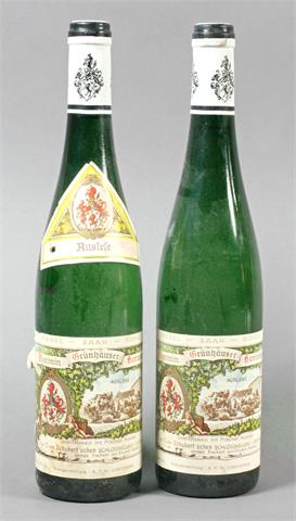 2 Flaschen Maximin Grünhäuser Herrenberg 1988er Riesling Auslese.