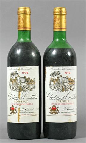 2 Flaschen Château de Cadillac 1976 Bordeaux.