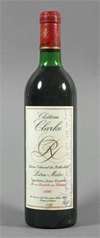 1 Flasche Château Clarke Baron Edmond de Rothschild 1980.