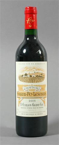 1 Flasche Château Grand-Pey-Lescours 2003 grand vin de Bordeaux.