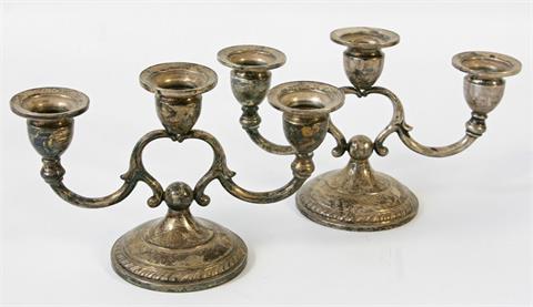 Set 2 Kerzenständer, Silber (925) beschwert, gemarkt 'Hamilton/Sterling/weighted', 20. Jh.