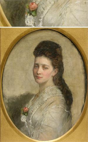 Portraitist 19. Jh., Bildniss Regina Freifrau von Würtzburg.
