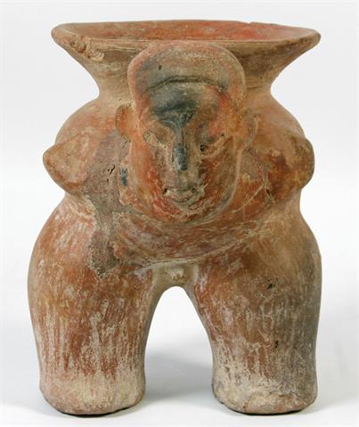 Figuren-Gefäß aus rötlichem Ton. WEST-MEXIKO, ca. 250 v.- 400 n. Chr.