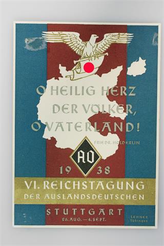 III. Reich - Propagandapostkarte 'VI. Reichstagung der Auslandsdeutschen Stuttgart',