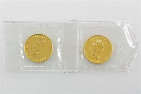 Kanada / GOLD - 2 x 20 Dollars 1987, 1990,