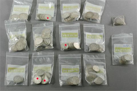 3. Reich / Silber - Konvolut aus zahlreichen Kursmünzen und einigem mehr,