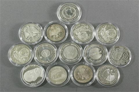 BRD / Silber - 6 x 10 Euro + 5 x 10 DM vor 1998 +