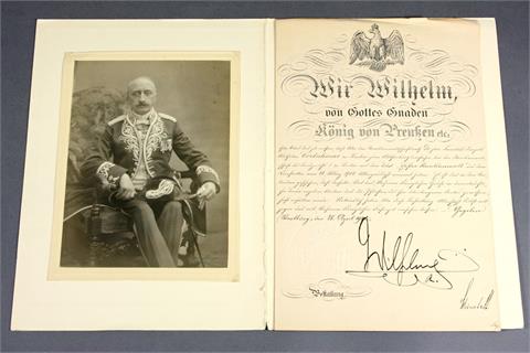 Preußen - Bestallungsurkunde mit Original-Unterschrift Kaiser Wilhelms des Staatsanwaltschaftsraths Dr. jur. Cornelius Leopold