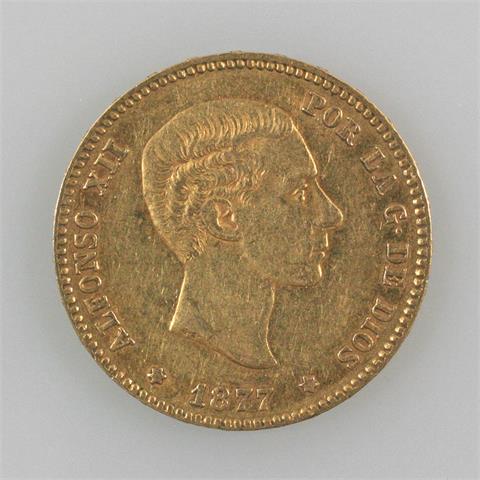 Spanien/GOLD - 25 Pesetas 1877/1877,