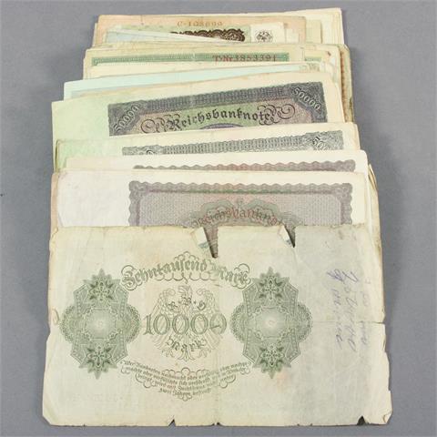 Banknoten - Konvolut von ca. 100 Scheinen aus Kaiserreich und Weimarer Republik, darunter Notgeld