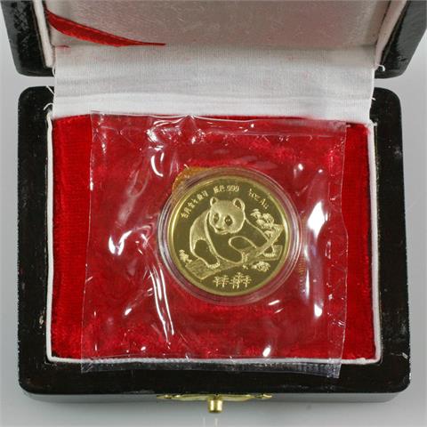 China/GOLDmedaille - 1/2 Unze Feingold Panda, Internationale Münzausstellung München 1994, Auflage nur 1500!