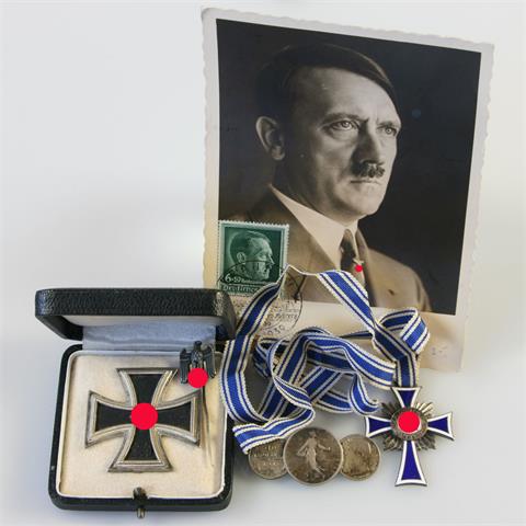 III. Reich - Konvolut: Eisernes Kreuz 1. Klasse 1939 mit Etui,