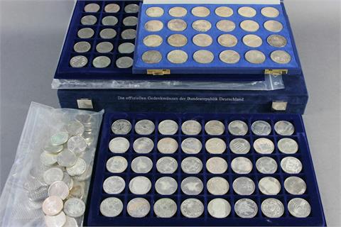 Fundgrube BRD - Einiges Silber, darunter auch 5 und 10 DM Gedenkmünzen in PP Qualität