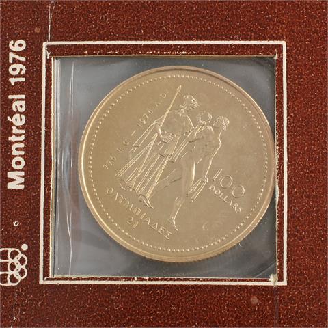 Kanada / Gold - 100 Dollar 1976, Olympiade 1976 Montreal,