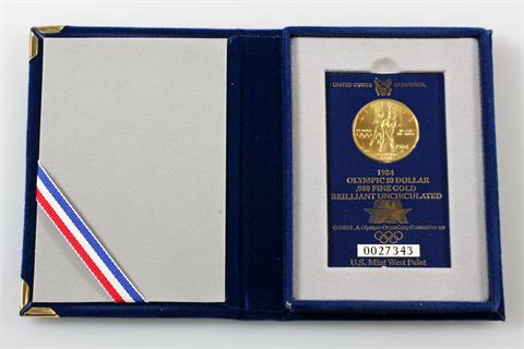 USA / Gold - 10 Dollar 1984, Olympiade 1984 Los Angeles,