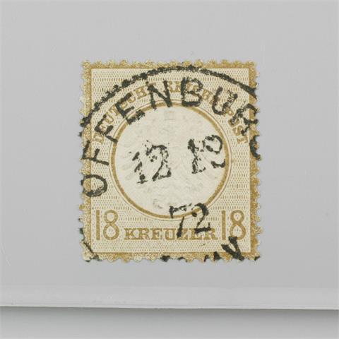 Dt. Reich - 1872, 18 Kreuzer ockerbraun, kleiner Brustschild,