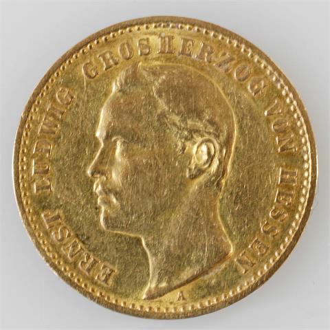 Deutsches Reich/GOLD - 10 Mark 1893 A, Ernst Ludwig v. Hessen,