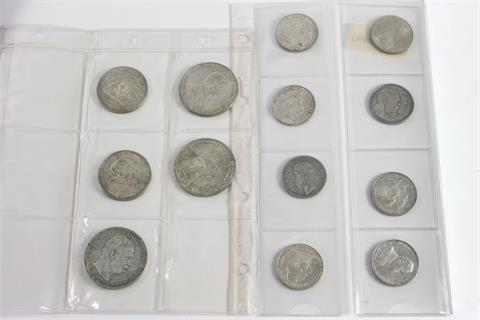 Deutsches Reich - Konvolut: 13 diverse Münzen und Medaillen, dabei u.a. 5 Mark 1908 Sachsen/Universität Jena