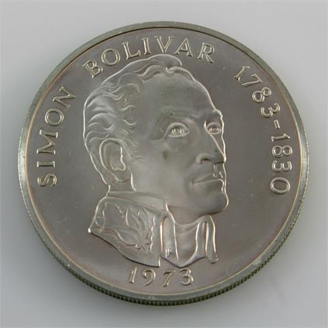 Panama - Silber 20 Balboas 1973 Simon Bolivar,