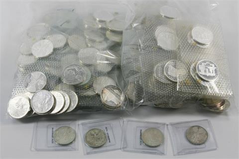 BRD - Silber 10 DM , 97 x nach 1998, 121 x vor 1998 sowie 4 x 5 DM 1969 - 1975,