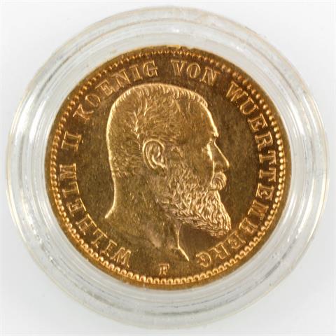 Deutsches Reich/GOLD - 20 Mark 1900 F, Wilhelm II. v. Württemberg,
