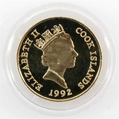 Cookinseln/GOLD - 50 Dollars 1992, 500 Jahre Amerika,