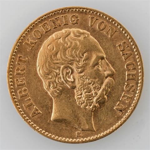 Sachsen/GOLD - 20 Mark 1876 E, Albert,