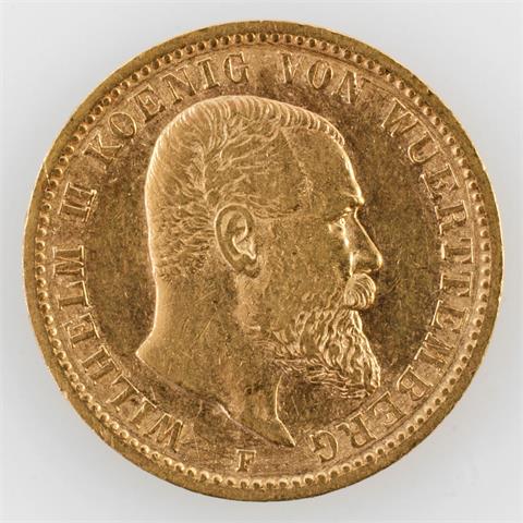 Württemberg/GOLD - 20 Mark 1900 F, Wilhelm II.,