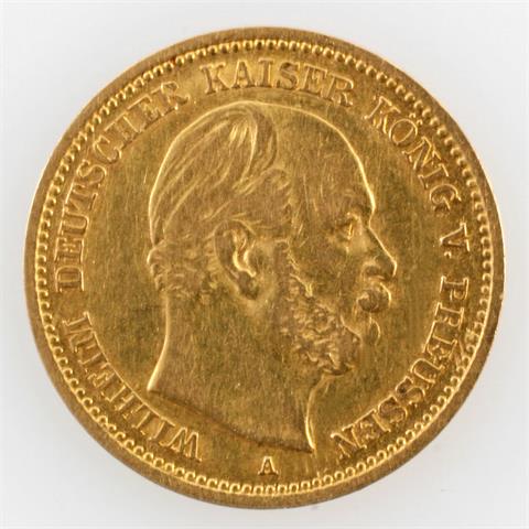 Preußen/GOLD - 5 Mark 1877 A, Wilhelm I.,