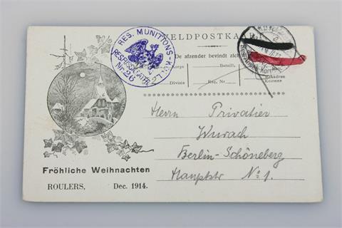 WK I - Patriotische Karte aus Nordbelgien, 1914,