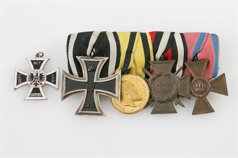 Deutsches Reich - Ordensschnalle mit 4 Dekorationen:
